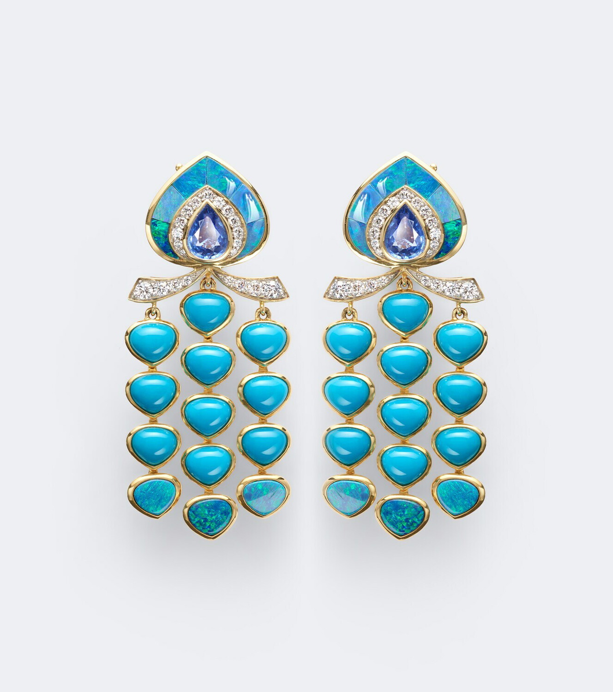Marina B Fabiola 18kt gold drop earrings with gemstones