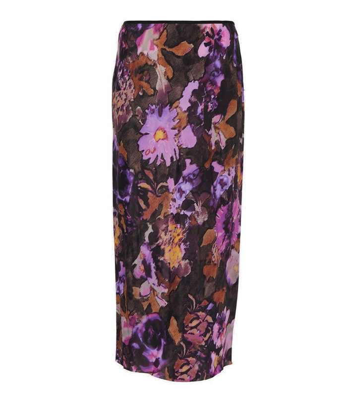 Photo: Dries Van Noten Floral silk-blend slip skirt