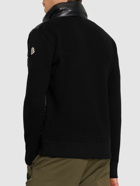 MONCLER - Ultra-fine Wool & Rainwear Cardigan