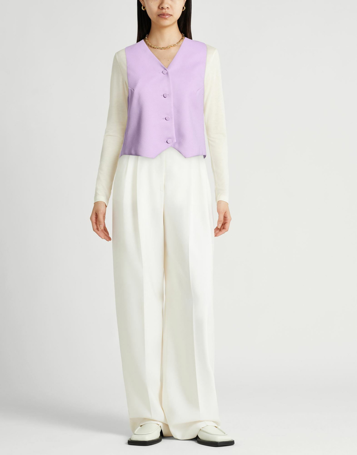 The Andamane Womens Tailored Vest Lilac
