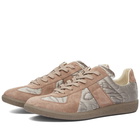 Maison Margiela Men's Emboidered Padded Replica Sneakers in Rose