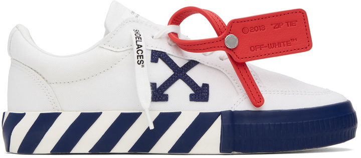 Photo: Off-White White & Navy Vulcanized Sneakers