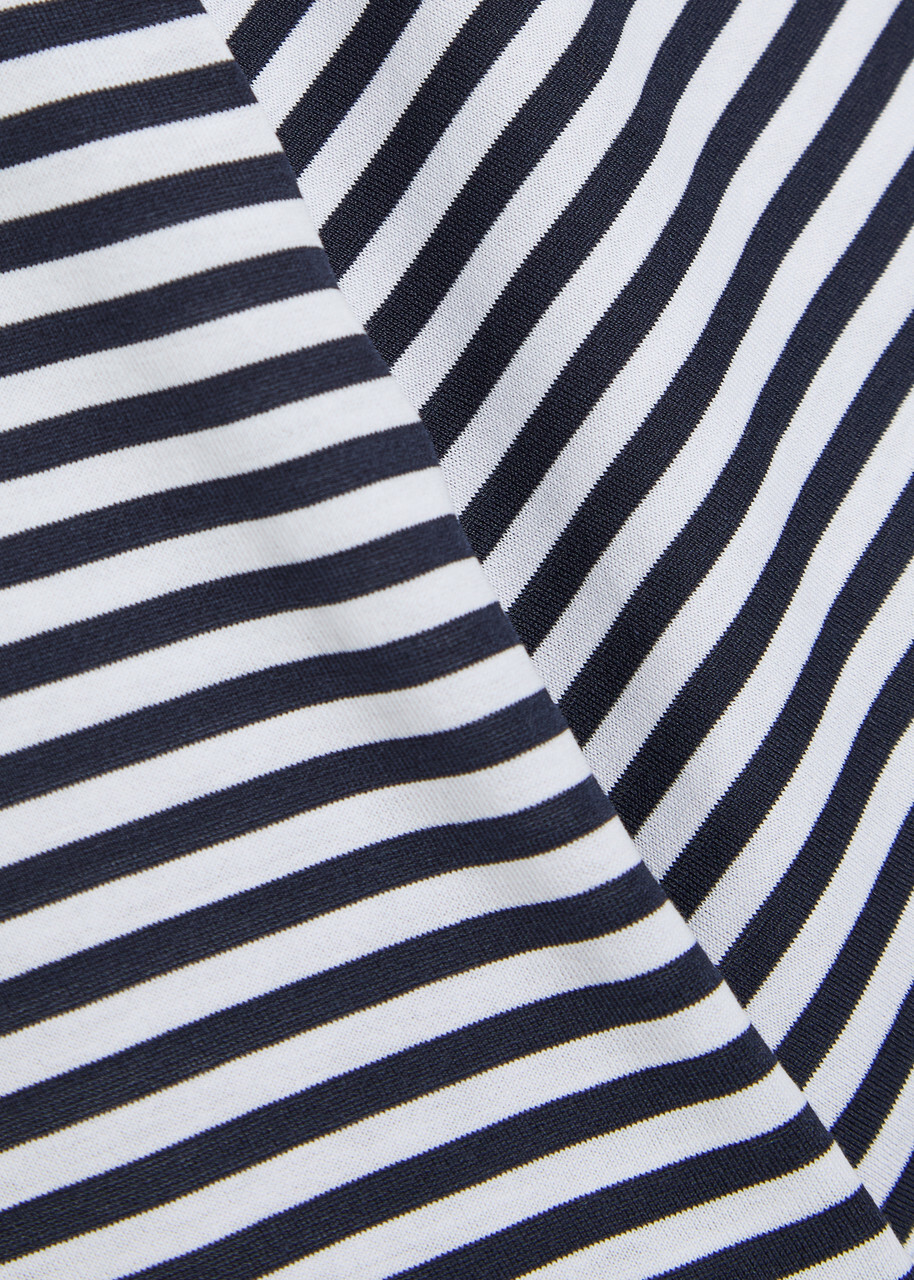 Sunspel Striped Cotton T-shirt Navy