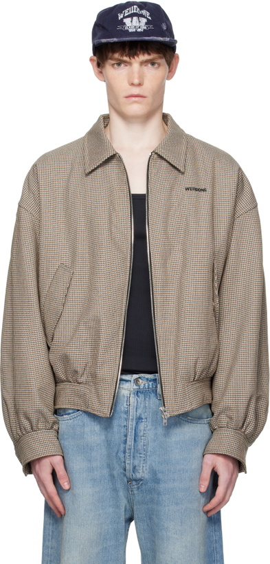 Photo: We11done Beige Checkered Bomber Jacket