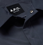 A.P.C. - Saul Appliquéd Water-Repellent Gabardine Coach Jacket - Men - Midnight blue