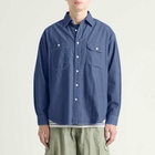 FrizmWORKS Men's 1920S Chambray Work Shirt in Blue