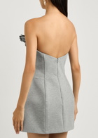 Giuseppe DI Morabito Flower-embellished Strapless Jersey Mini Dress Grey