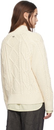 BOSS Off-White Mock Neck Sweater