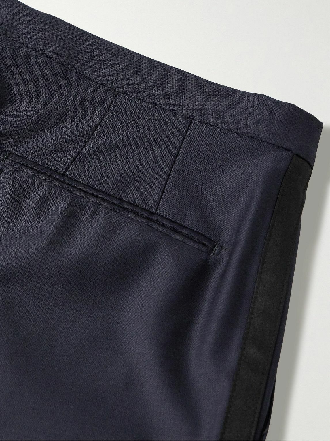 Black tuxedo trousers with satin details