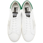 Golden Goose White and Green Superstar Sneaker