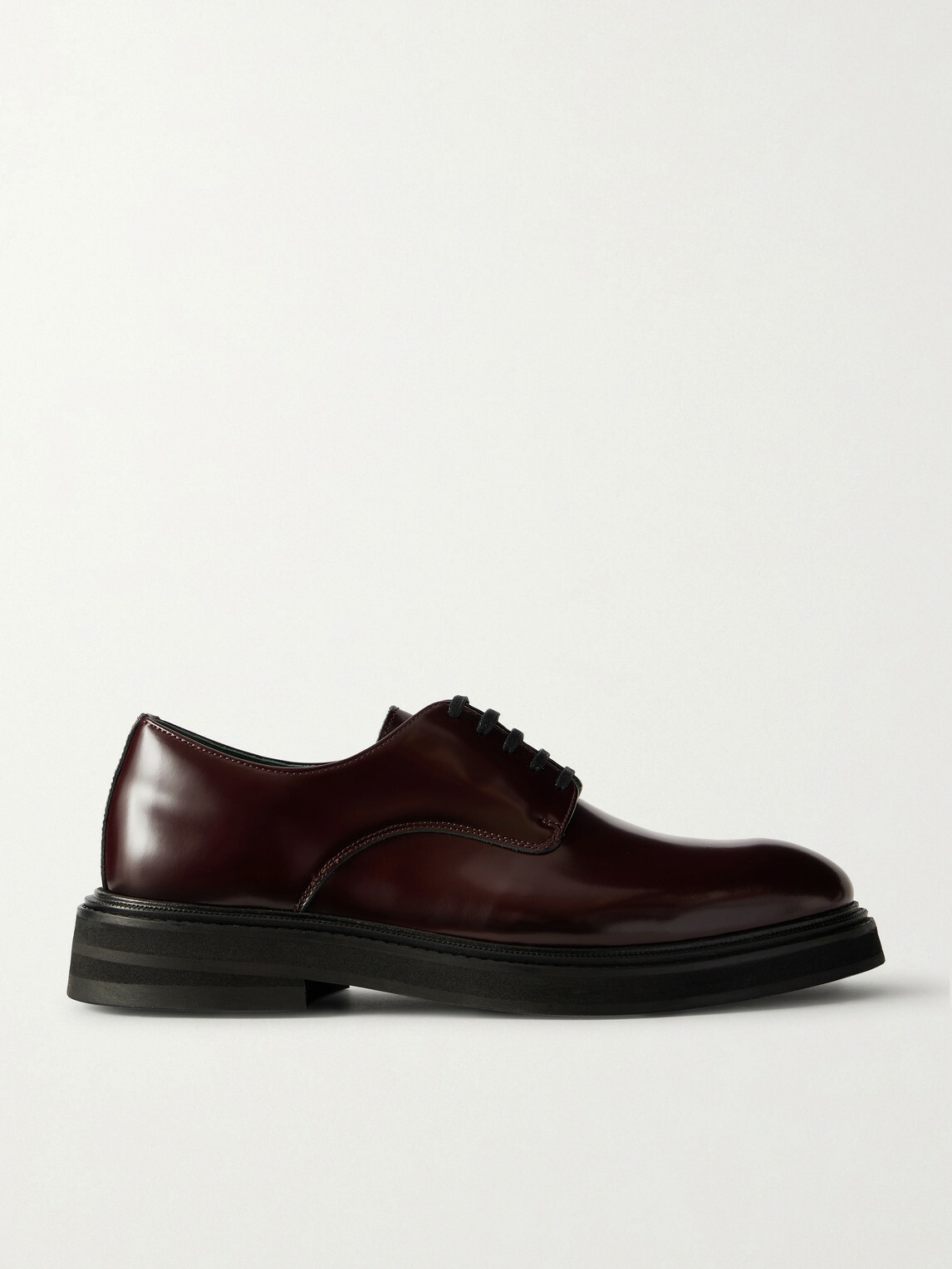 VINNY's - Officer Polished-Leather Derby Shoes - Burgundy
