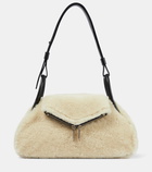 Amina Muaddi Gemini Small shearling shoulder bag