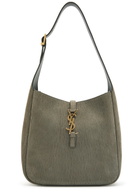 Saint Laurent Le 5 á 7 Small Grained Nubuck Hobo bag - Grey - One Size