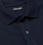 TOM FORD - Slim-Fit Garment-Dyed Cotton-Piqué Polo Shirt - Navy