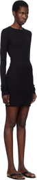 ÉTERNE Black Long Sleeve Crewneck Minidress