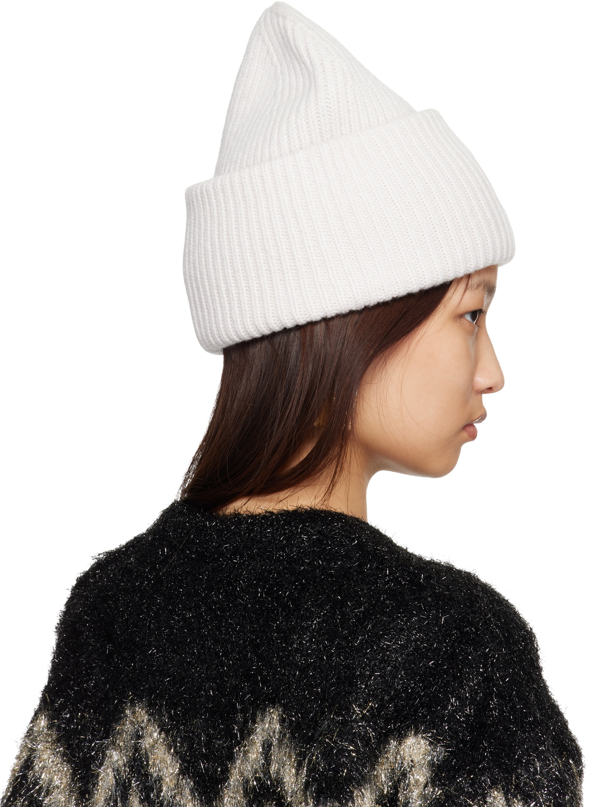 Acne Studios Off-White Large Face Logo Beanie