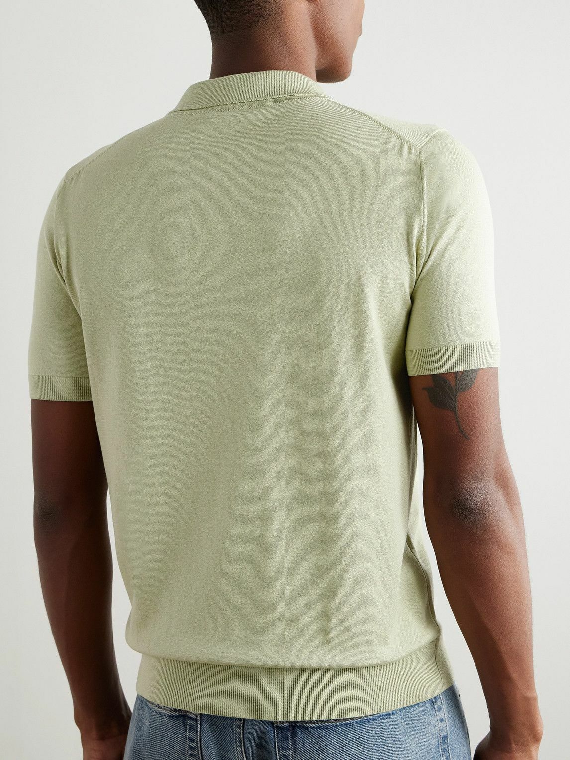 PIACENZA 1733 - Slim-Fit Silk and Cotton-Blend Polo Shirt - Green