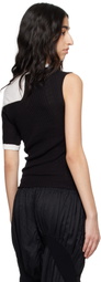 Kiko Kostadinov Black & White Nomas Asymmetric Knit Raglan Sweater