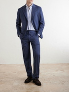J. Mueser - Button-Down Collar Striped Cotton-Seersucker Shirt - Blue