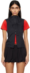 OPEN YY Black Belted Vest