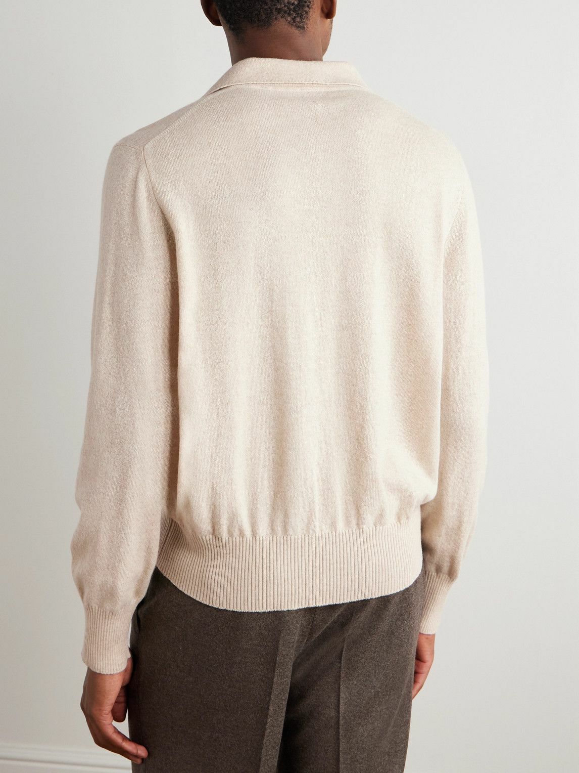 Stòffa - Cashmere Polo Shirt - Neutrals