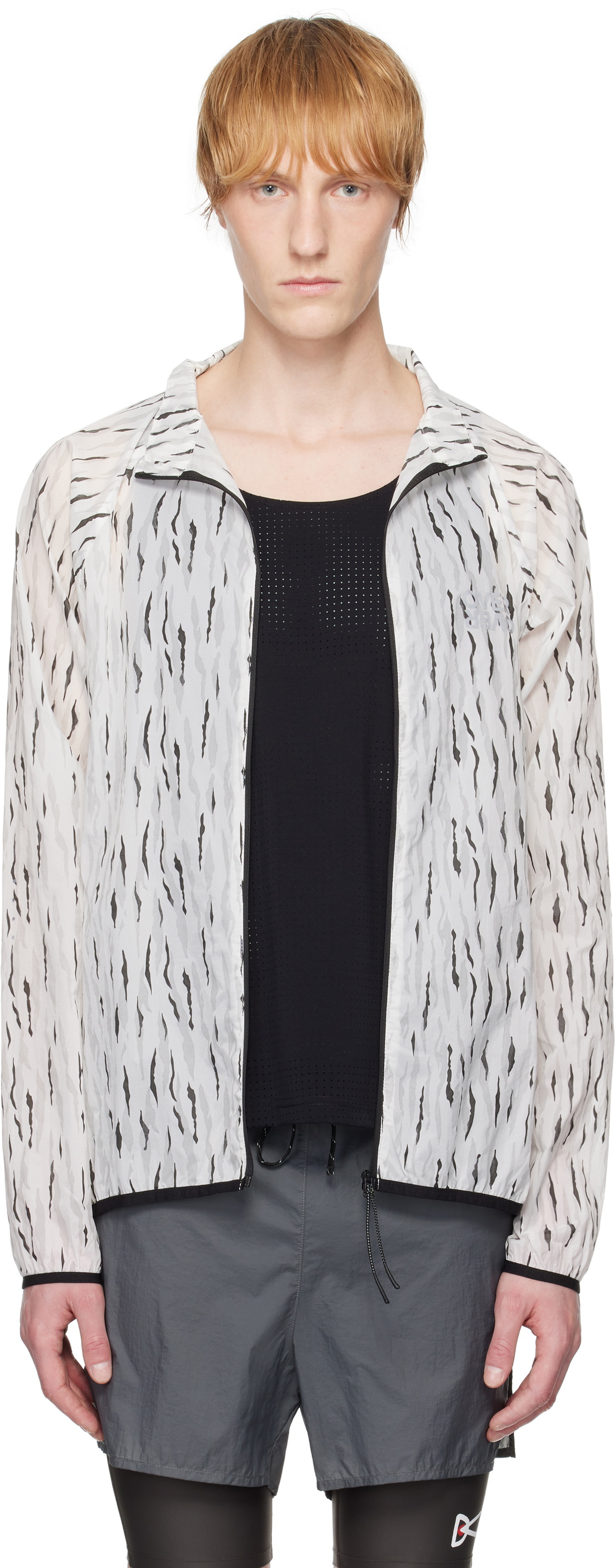 OVER OVER White & Black Taffeta Jacket