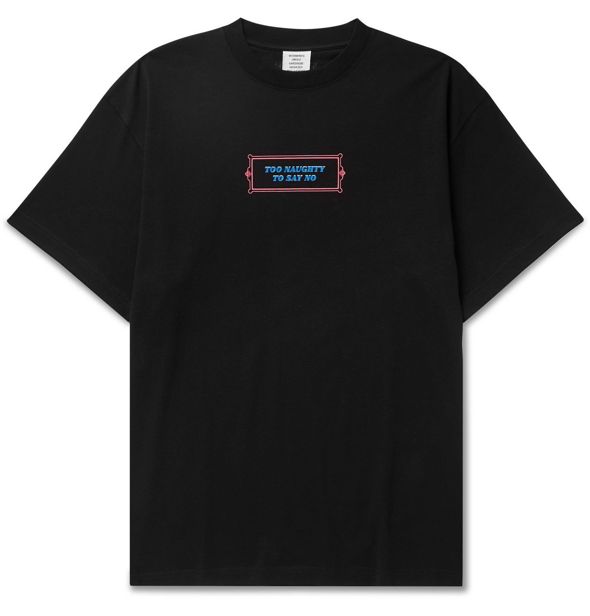 VETEMENTS Oversized Printed Distressed Cotton-Jersey T-Shirt for Men
