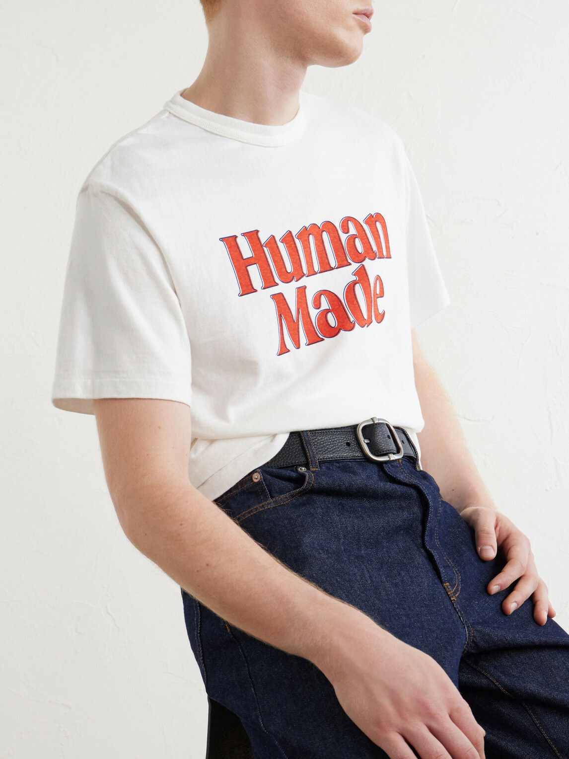 Human Made - Logo-Print Cotton-Jersey T-Shirt - White