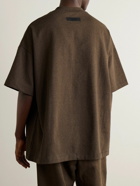 FEAR OF GOD ESSENTIALS - Oversized Logo-Appliquéd Cotton-Jersey T-Shirt - Brown