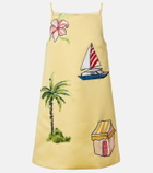 Leo Lin Leia beaded patch-appliqué minidress