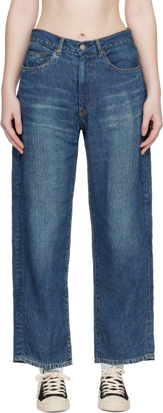 Photo: UNDERCOVER Blue Zipper Linen Jeans