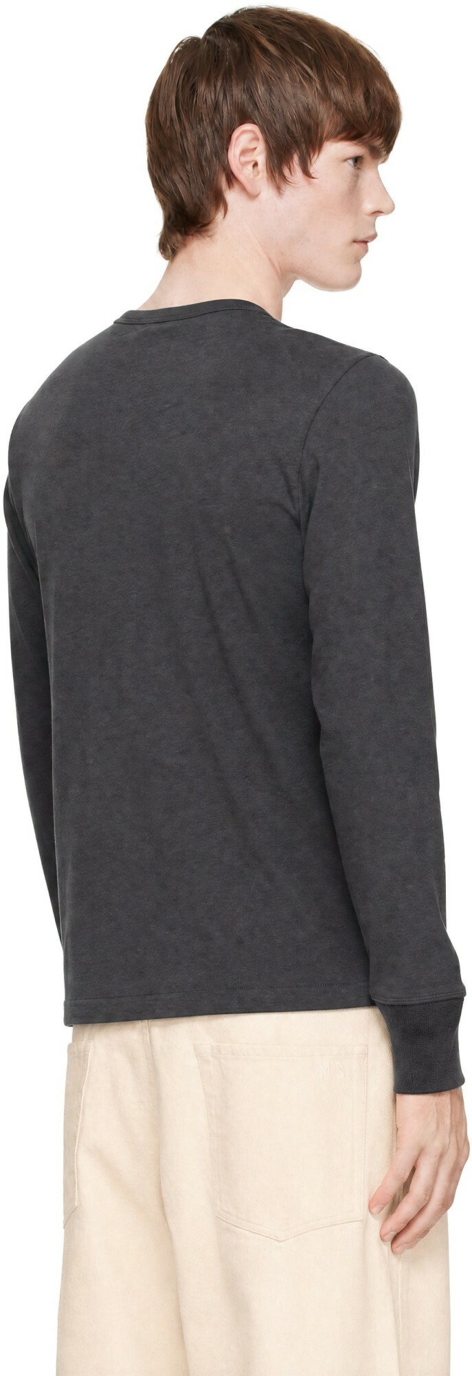 Merz b. Schwanen Gray 2M06 Refined Fit Long Sleeve Henley