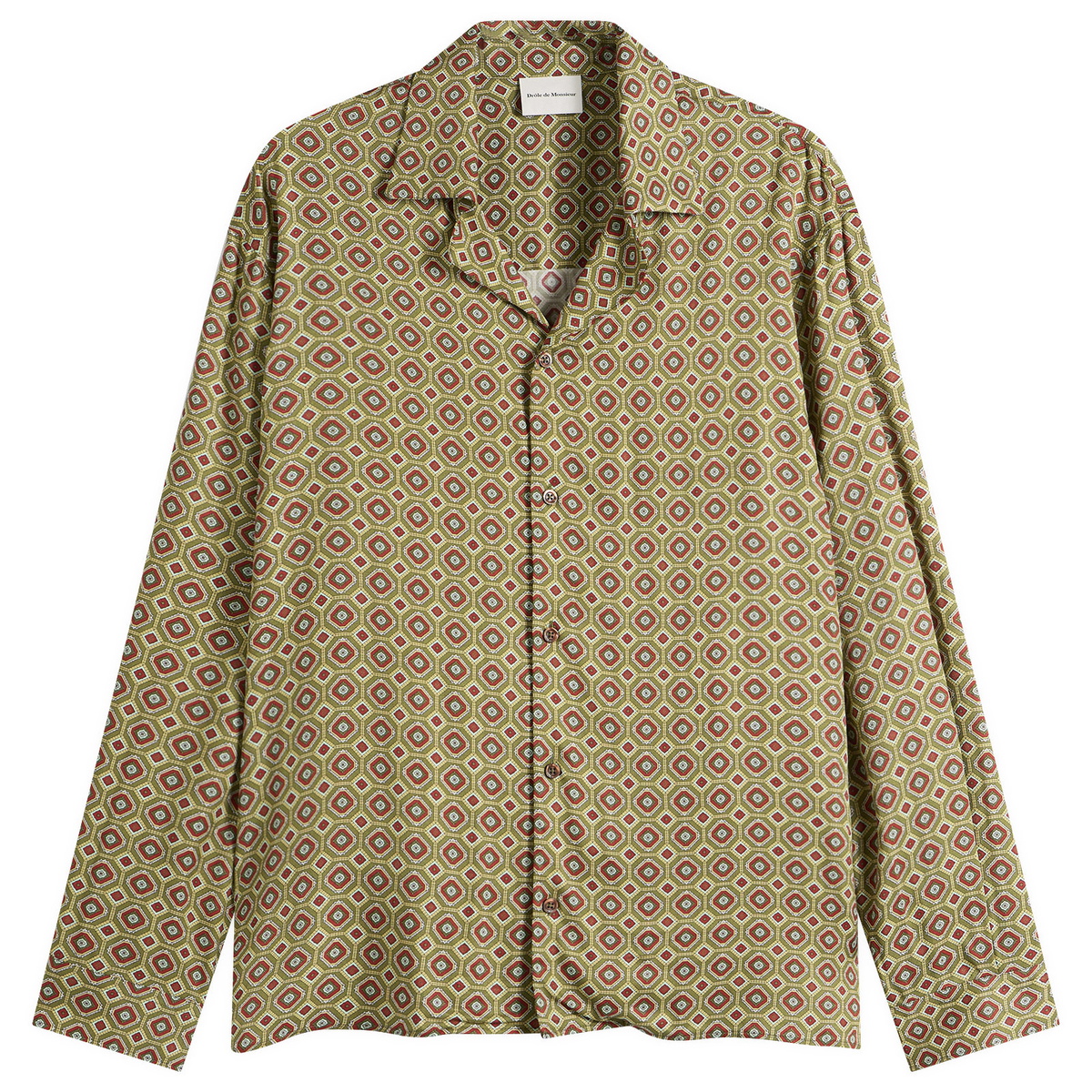 Drôle de Monsieur Men's Geometric Shirt in Kaki