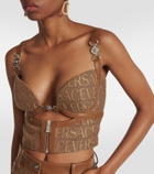 Versace Versace Allover leather-trimmed bustier