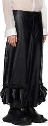 Comme des Garçons Black Ruffle Faux-Leather Trousers
