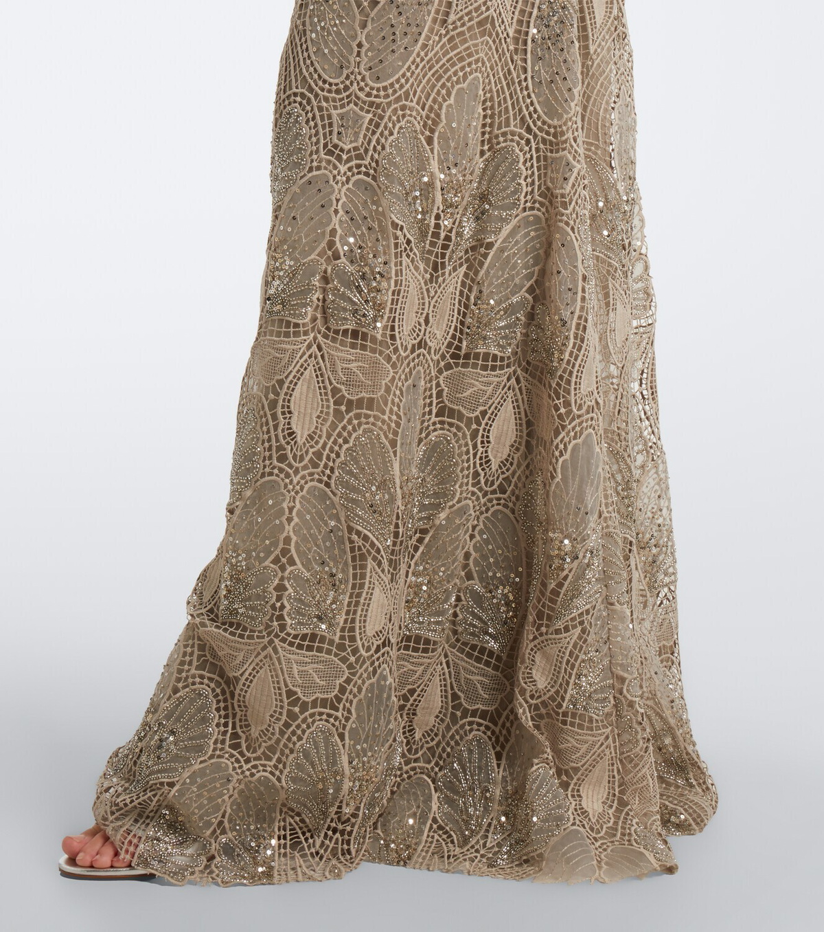 Georges Hobeika Embellished guipure lace gown