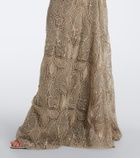 Georges Hobeika Embellished guipure lace gown