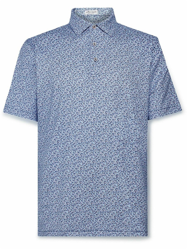 Photo: Peter Millar - Dazed and Transfused Printed Tech-Jersey Polo Shirt - Blue