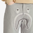 A Bathing Ape Men's Shark Garment Dye Relaxed Fit Denim Shorts in Grey