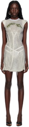 Liza Keane SSENSE Exclusive Gray 'Hungry Hole' Minidress