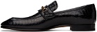 TOM FORD Black Printed Croc Bailey Chain Loafers
