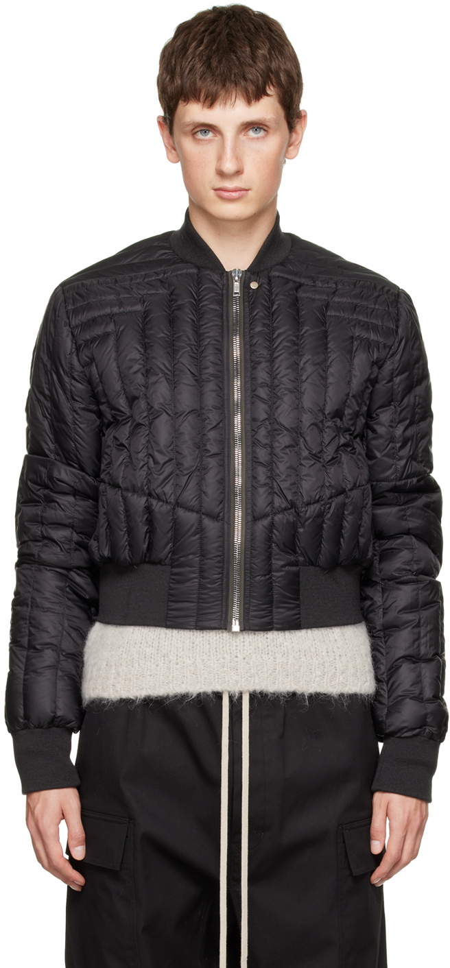 Rick Owens Black Fog Bomber Down Jacket Rick Owens