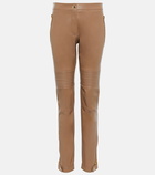 Burberry - Mid-rise skinny leather pants