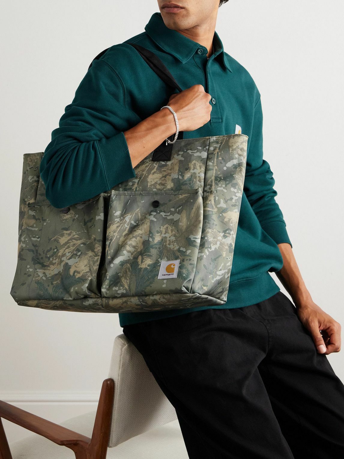 Carhartt WIP - Jake Webbing-Trimmed Logo-Appliquéd Camouflage-Print Canvas Tote Bag