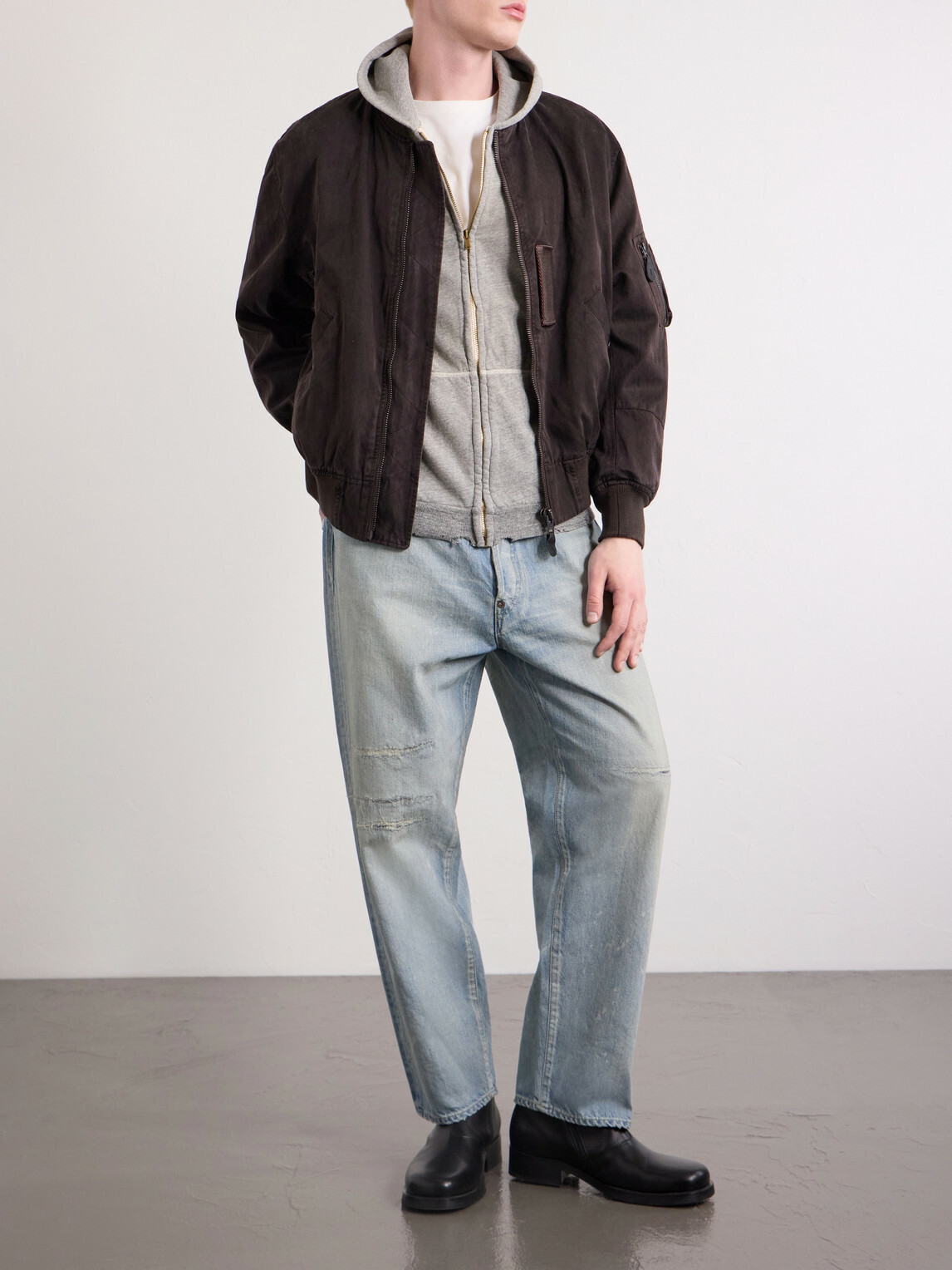 A.PRESSE - Cotton-Jersey Zip-Up Hoodie - Gray