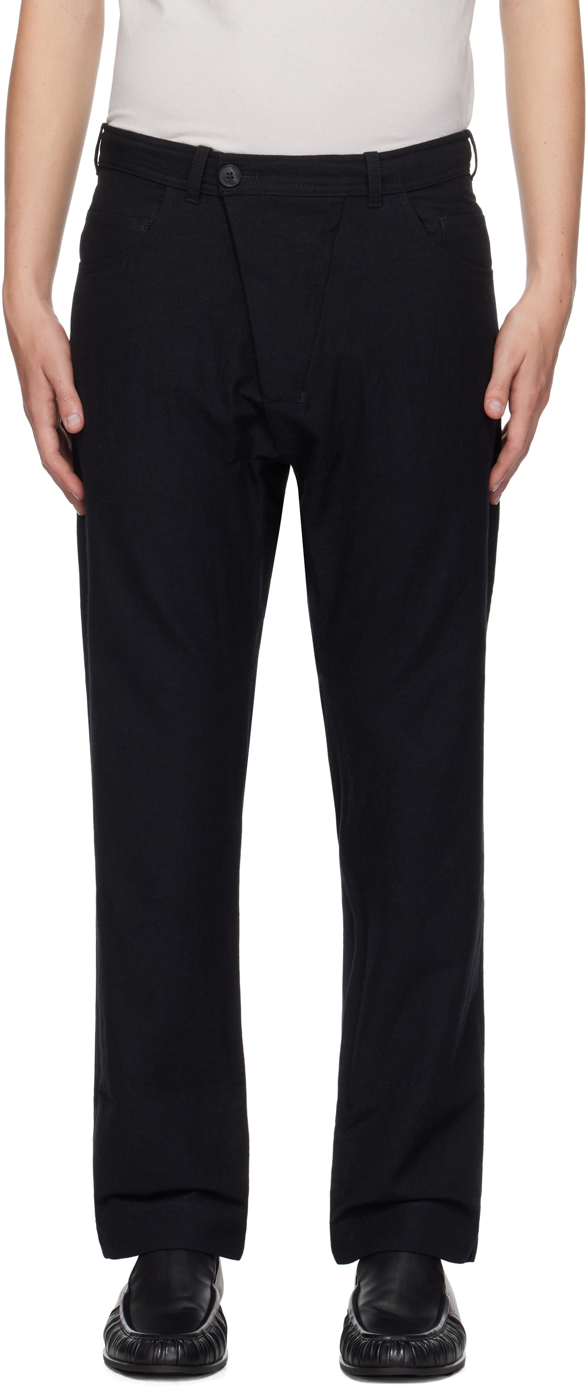 Jan-Jan Van Essche Black Linen Loose Fit Trousers Jan-Jan Van Essche