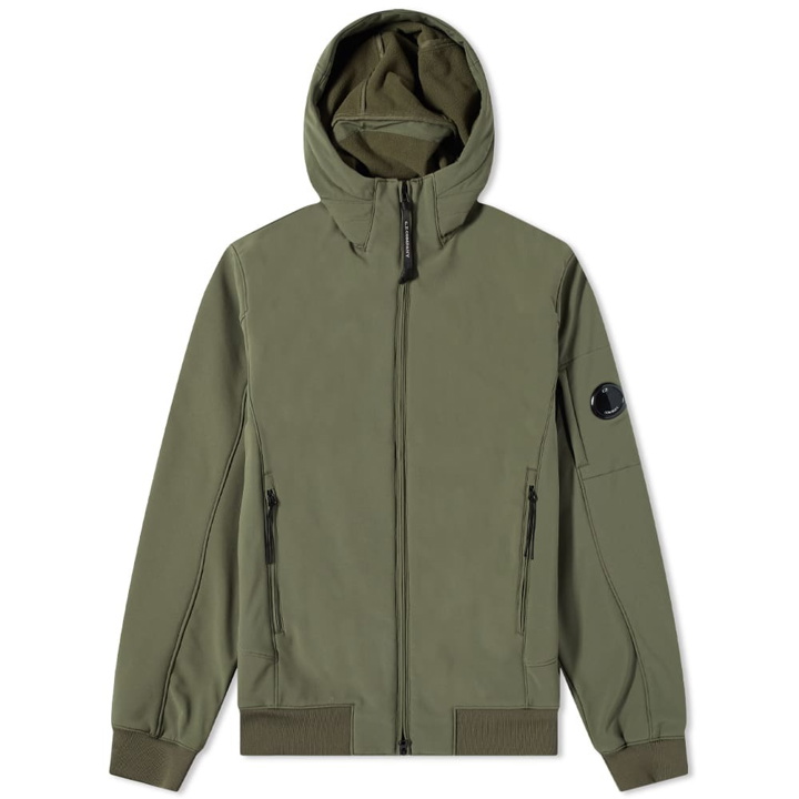 Photo: C.P. Company Men's Shell-R Soft Shell Arm Lens Jacket in Stone Grey