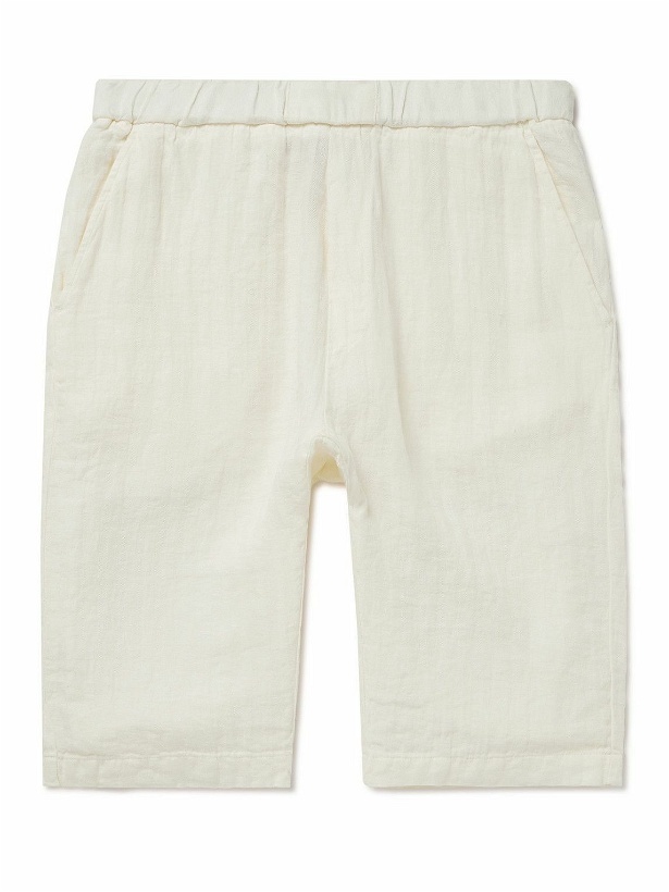 Photo: Barena - Agro Straight-Leg Cotton and Linen-Blend Shorts - Neutrals