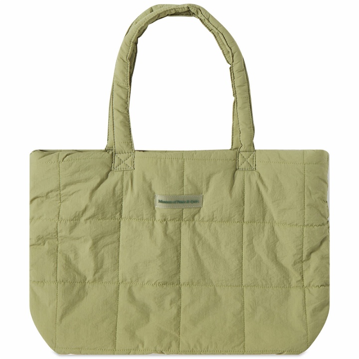 Photo: Museum of Peace and Quiet Men's Mopq Quilted Tote Bag in Olive