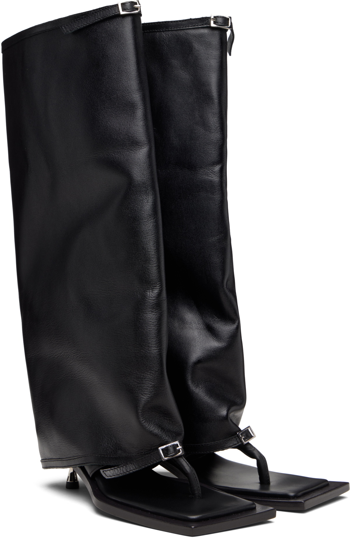 FIDAN NOVRUZOVA Black Kaia Stiletto Heel Tall Sandals